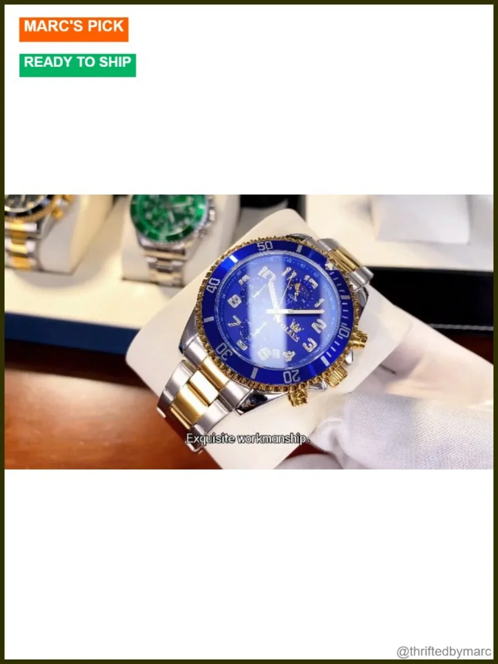 Chronograph Dress Watch Stainless Steel Luminous Moon Phase Business Calendar